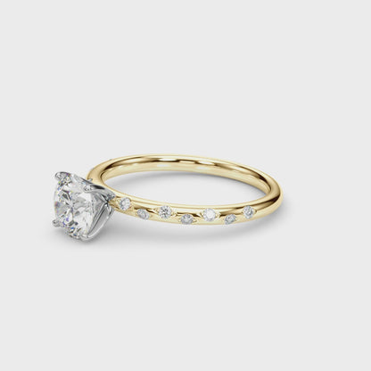 18K Yellow Gold Engagement Rings With 0.07 TCW Diamond (SI1-SI2, G-H)