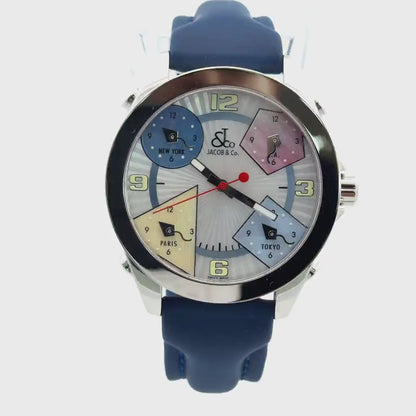 Mens Jacob & Co Five Time Zone JC Diamond Watch