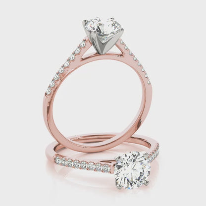 14K Rose Gold Engagement Ring With 0.16 TCW Diamond (Lab Grown VS-SI1, E/F/G)