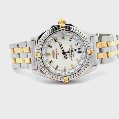 Mens Breitling Wings 18K Gold/Steel Automatic Watch
