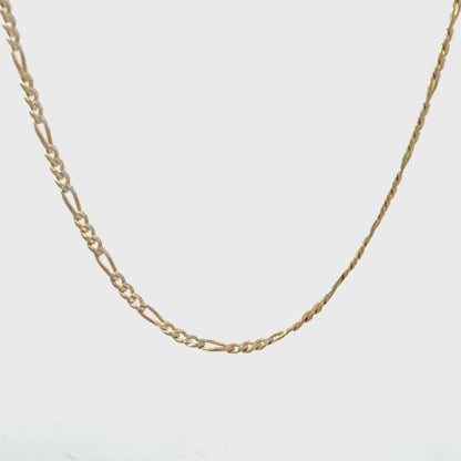14K White-and-Yellow Gold Figaro Chain, 20 Inch Length Two-Tone Necklace
