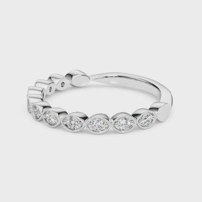 14K White Gold Wedding Band With 0.40 TCW Diamond (SI1-SI2, G-H)