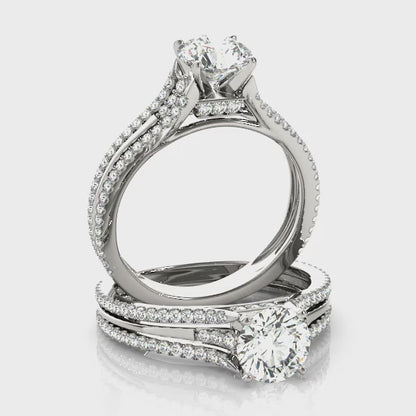 14K White Gold Engagement Ring With 0.34 TCW Diamond (I1, H-I)
