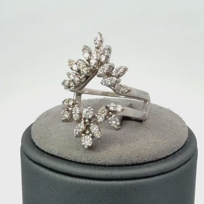 14K Diamond Enhancer Ring White Gold 0.60 CTW Size 5 US Fits 2.4mm Bands