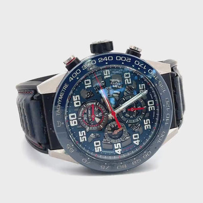 Tag Heuer Carrera Red Bull Automatic Mens Steel Case With Rubber / Leather Strap Authentic Luxury Timepiece