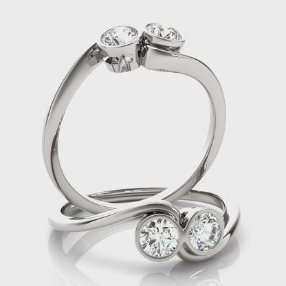 14K White Gold Two Stone Ring With 0.50 TCW Diamond (SI1-SI2, G-H)