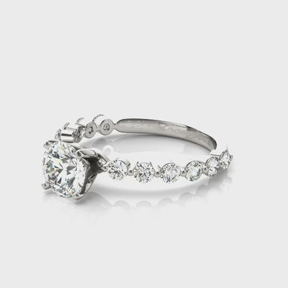 14K White Gold Single Prong Engagement Ring With 0.36 TCW Diamond (Lab Grown VS-SI1, E/F/G)