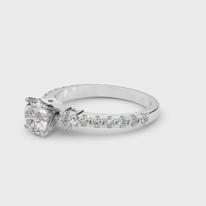 14K White Gold Remount Ring With 0.58 TCW Diamond (Lab Grown VS-SI1, E/F/G)
