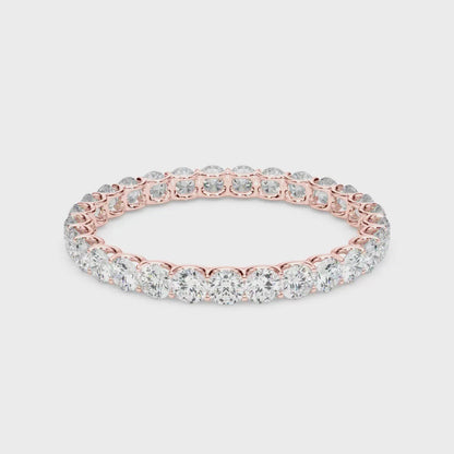 14K Rose Gold U Prong Eternity Wedding Band With 1.20 TCW Diamond (SI1-SI2, G-H)