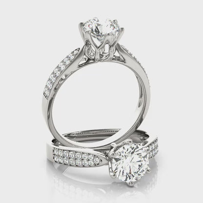 14K White Gold Engagement Ring With 0.87 TCW Diamond (I1, H-I)