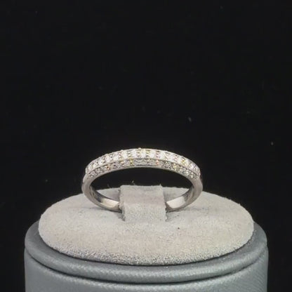 18K White Gold Diamond Band 0.25 CTW  Round Diamonds Classic Wedding Band