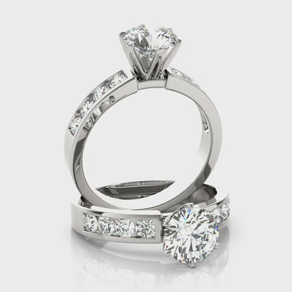 14K White Gold Engagement Rings Single Row Channel Set With 2.80 TCW Diamond (SI1-SI2, G-H)