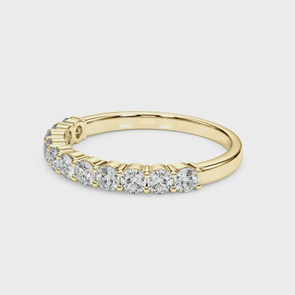 14K Yellow Gold Straight Diamond Wedding Band With 0.55 TCW Diamond (Lab Grown VS-SI1, E/F/G)