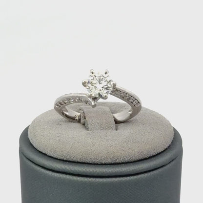 14K White Gold Lab Grown Diamond Engagement Ring, Center 0.70 CTW, Size 6
