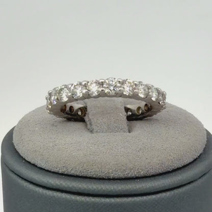 14K White Gold Diamond Eternity Wedding Band Classic 2.20 CTW Size 5.75