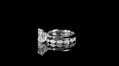 18K White Gold Statement Ring With 2.01 TCW Radiant Shape Natural Diamond, GIA Certified