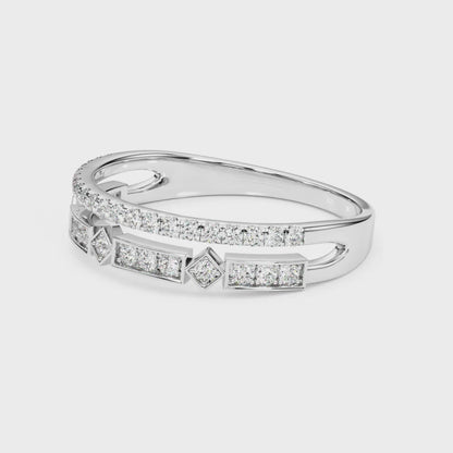14K White Gold Fashion Band With 0.18 TCW Diamond (SI2, H-I)