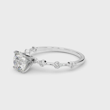 14K White Gold Engagement Ring With 0.18 TCW Diamond (SI1-SI2, G-H)