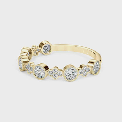 14K Yellow Gold Stackable Ring With 0.30 TCW Diamond (Lab Grown VS-SI1, E/F/G)