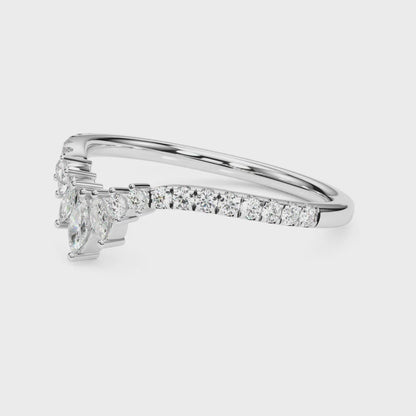 14K White Gold Fashion Ring Marquise And Round With 0.27 TCW Diamond (Lab Grown VS-SI1, E/F/G)