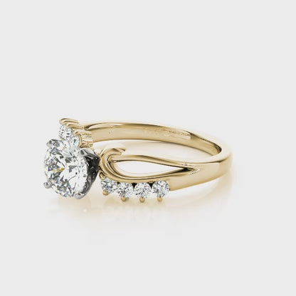 14K Yellow Gold Engagement Rings Bypass With 0.20 TCW Diamond (SI1-SI2, G-H)