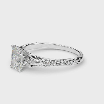 14K White Gold Engagement Ring With 0.03 TCW Diamond (SI1-SI2, G-H)