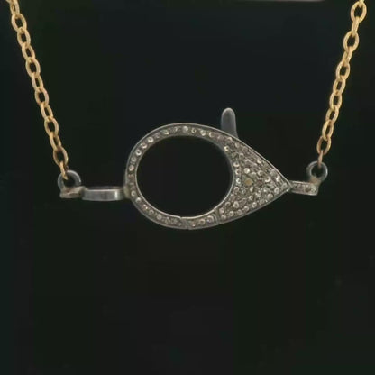 Two-Tone Diamond Pendant Necklace 14K Yellow Gold 0.52 CT Diamond
