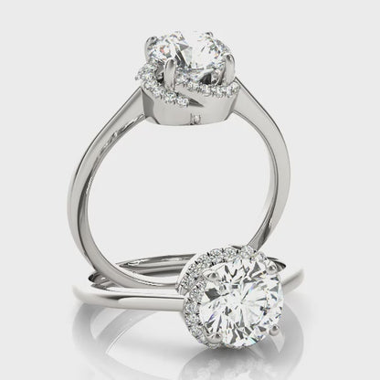 14K White Gold Engagement Ring With 0.07 TCW Diamond (SI1-SI2, G-H)