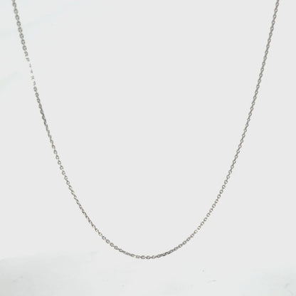 14K White Gold Chain Necklace, 20-Inch Dainty Minimalist Everyday Chain