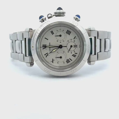 Mens Cartier Pasha Chronograph 38mm Quartz Watch