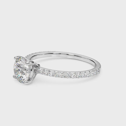 14K White Gold Engagement Ring With 1.76 TCW Diamond (Lab Grown VS-SI1, E/F/G)