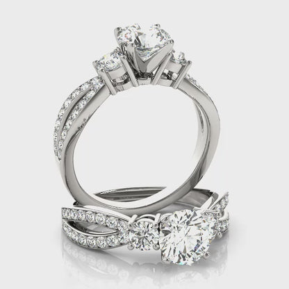 14K White Gold Engagement Ring With 0.68 TCW Diamond (I1, H-I)