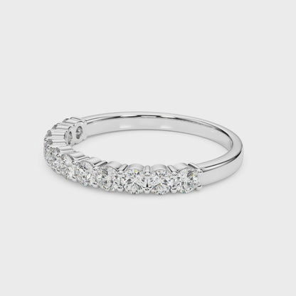 14K White Gold Straight Diamond Wedding Band With 0.77 TCW Diamond (Lab Grown VS-SI1, E/F/G)