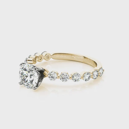 14K Yellow Gold Single Prong Engagement Ring With 0.36 TCW Diamond (Lab Grown VS-SI1, E/F/G)