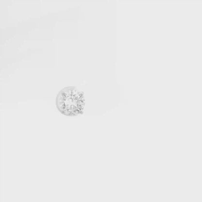 14K White Gold 1.00ct Round Brilliant Cut Single Stud Earring