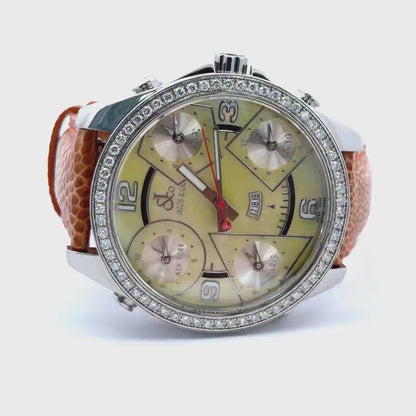 Mens Jacob & Co. Five Time Zone JC Diamond Quartz Watch