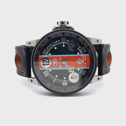 BRM BRM Gulf Automatic Mens Steel Case With Leather Strap Authentic Luxury Timepiece
