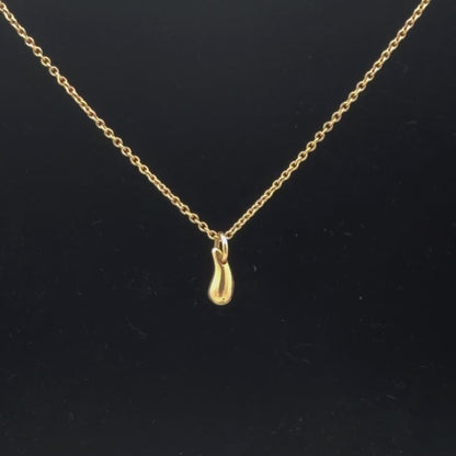 Tiffany & Co 18K Yellow Gold Elsa Peretti Teardrop Necklace