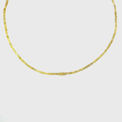 14K Yellow Gold Natural Fancy Yellow Diamond Beaded Necklace