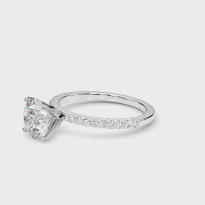 14K White Gold Engagement Ring  51162 Shank With 0.27 TCW Diamond (Lab Grown VS-SI1, E/F/G)