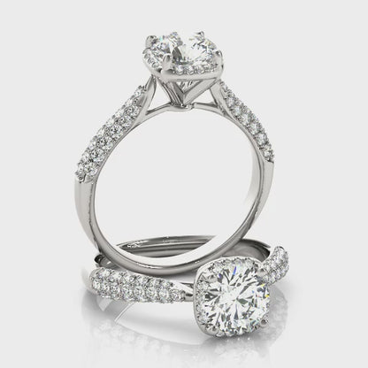 14K White Gold Engagement Rings Multirow With 0.23 TCW Diamond (I1, H-I)