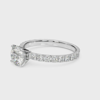 14K White Gold Engagement Ring With 1.32 TCW Diamond (Lab Grown VS-SI1, E/F/G)