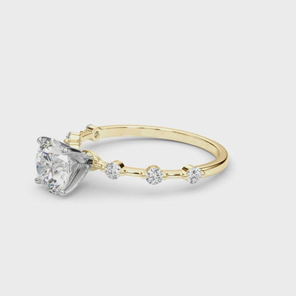 14K Yellow Gold Engagement Ring With 0.18 TCW Diamond (SI1-SI2, G-H)