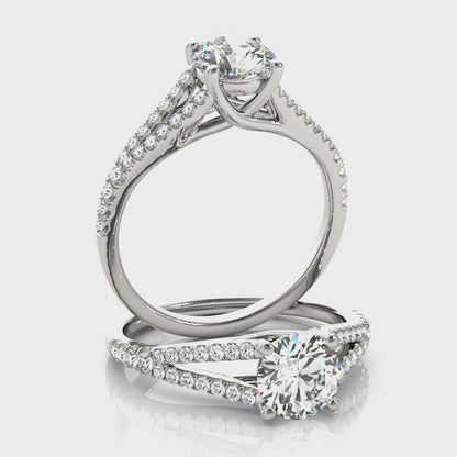 14K White Gold Engagement Rings Multirow With 0.14 TCW Diamond (Lab Grown VS-SI1, E/F/G)