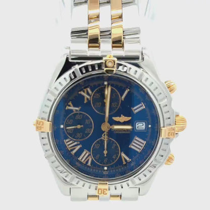 Mens Breitling Chronomat Crosswind Chronograph 18K Yellow Gold / Steel   Watch