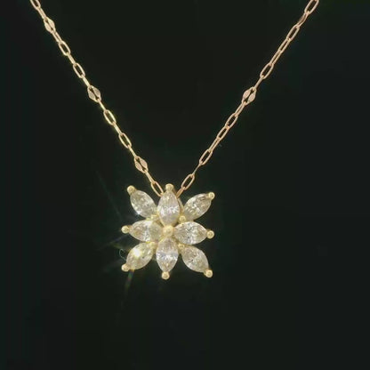 18K Rose Gold Diamond Pendant Necklace 0.46 ct Diamond