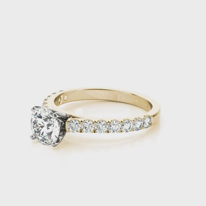 14K Yellow Gold 1/3 Cttw 1/2 Way Around Band With 0.34 TCW Diamond (I1, H-I)