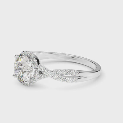 14K White Gold Engagement Rings Multirow With 0.25 TCW Diamond (Lab Grown VS-SI1, E/F/G)