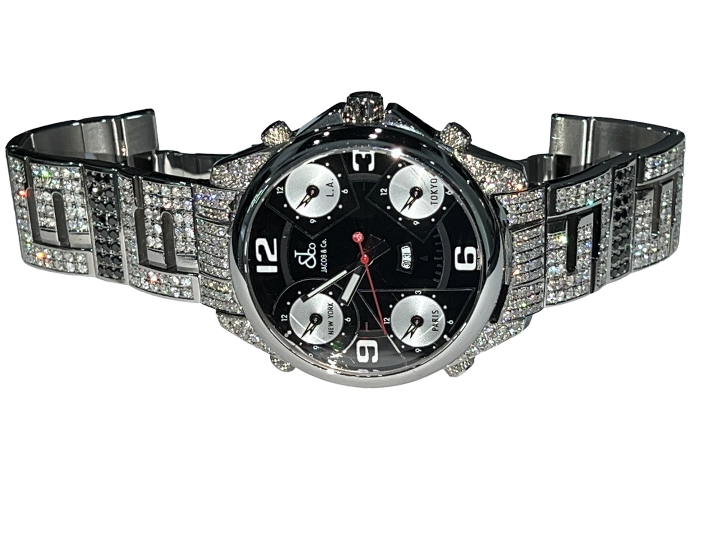 Mens Jacob & Co. JC 47mm Stainless Steel Diamonds