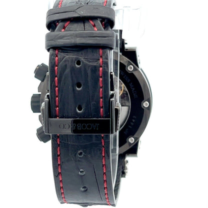 New Mens Jacob & Co. Rare Epic II Chronograph PVD Steel Tourmaline Baguettes